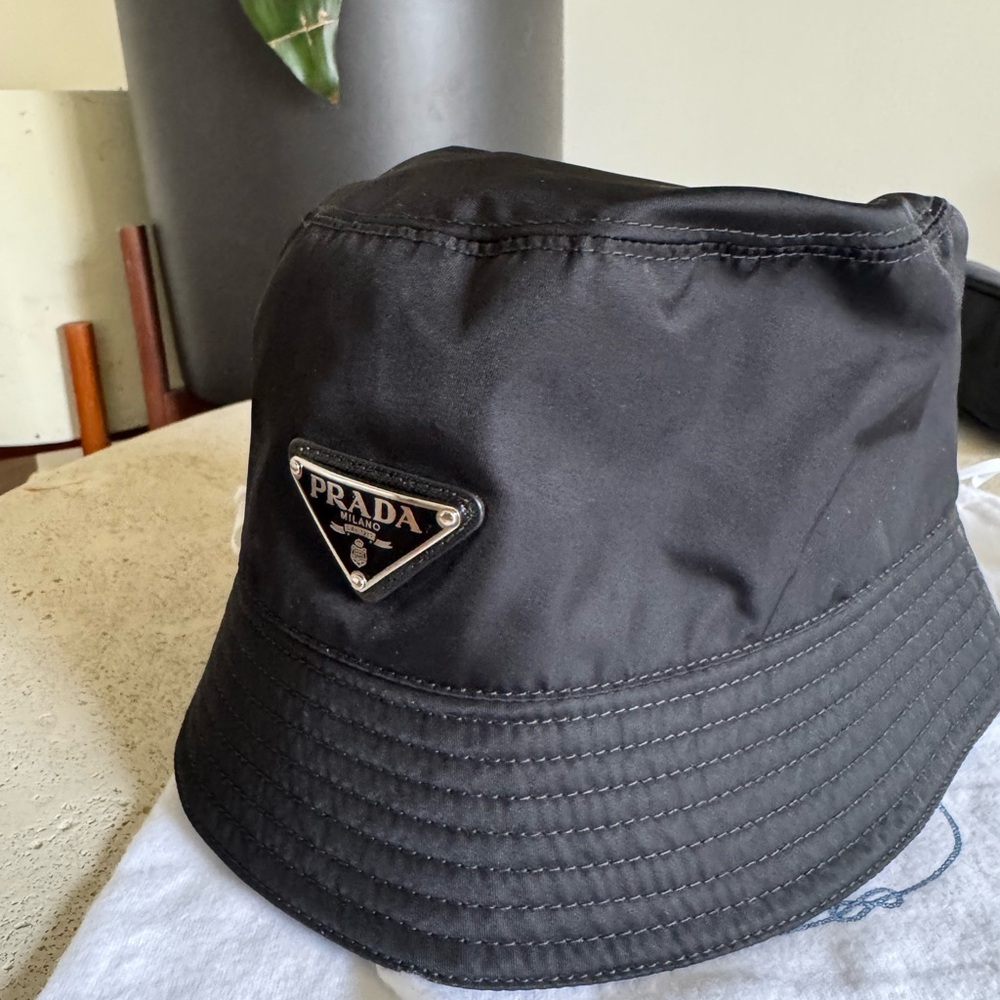 Prada Dark Gray Nylon Bucket Hat